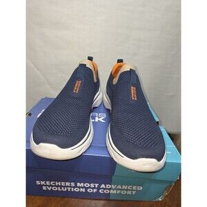 Skechers GOwalk 7 Slip On Mens 11 Navy Orange Machine Washable Walking Shoes...